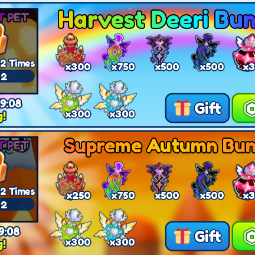 Bubble Gum Simulator INFINITY | Harvest Deeri Bundle + Supreme Autumn Bundle | 2598 Robux | Item type: Bundles; Pet Variant: Other